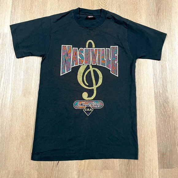 Vintage 90's Nashville Music CIty  SINGLE STITCH Medium T-Shirt MINT Condition - Picture 2 of 5